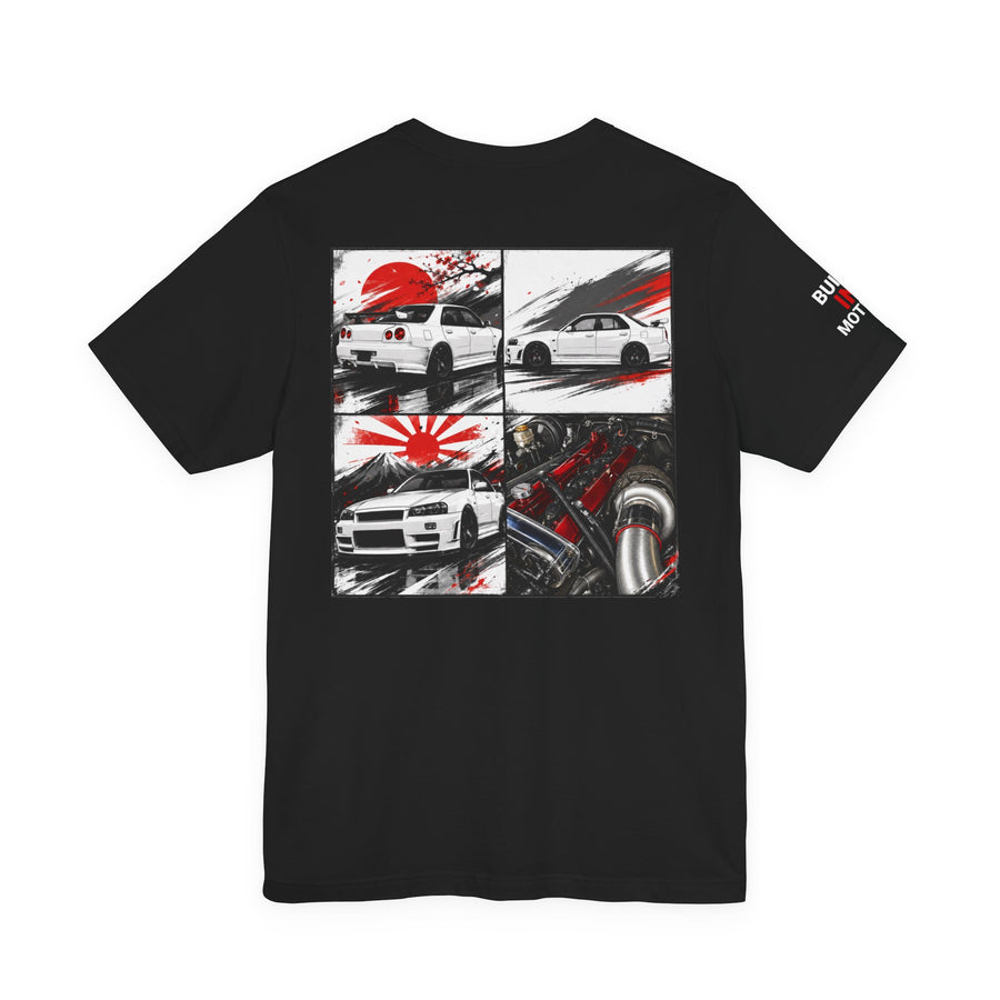 JDM Skyline Racing Tee — Japanese Car Collage Graphic T-Shirt