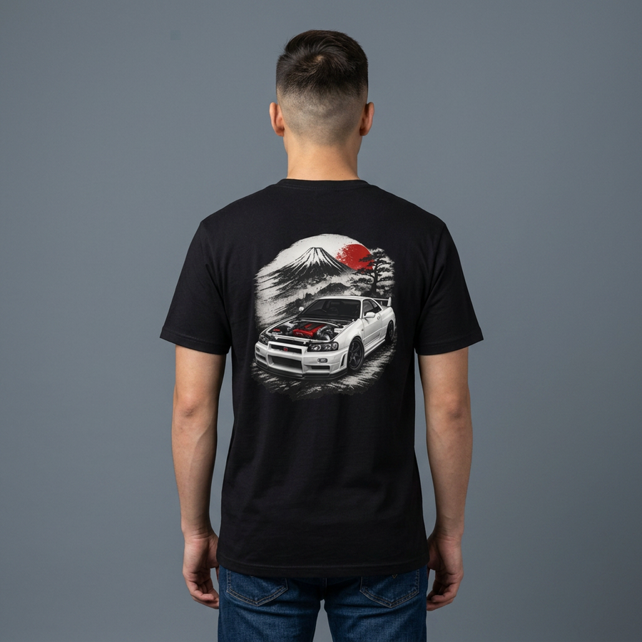 Skyline GT-R Japan Mountain Car T‑Shirt — Vintage Racing Graphic Tee