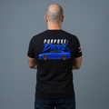 Purpose: Drive Tee — Blue Performance Car Graphic T-Shirt